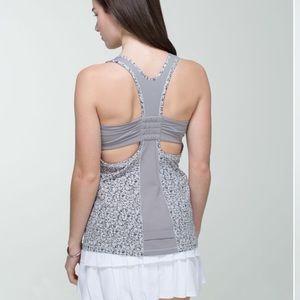Lululemon Tone It Tank - Petite Fleur Silver Spoon / Ambient Grey (size 6)